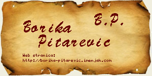 Borika Pitarević vizit kartica